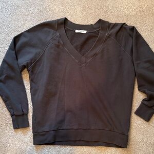 perfectwhitetee charcoal V-Neck Women's Sweatshirt